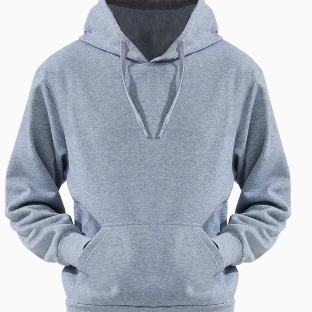 LEEHANTON Men's Light Gray Oversized Hoodie Sweatshirt NWT NEW